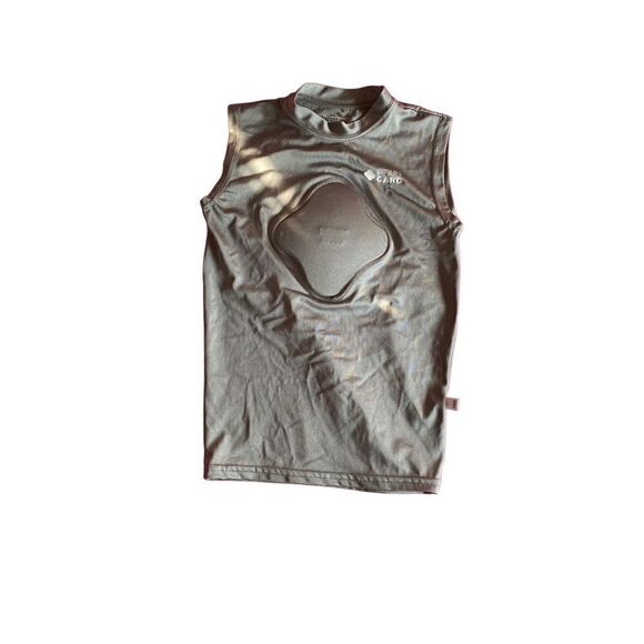 Heart guard boys, athletic grey, protective gear compression shirt YXS - Picture 3 of 6